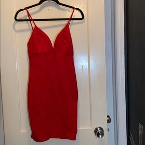 Solemio Red MIDI Bodycon Dress